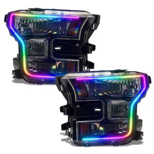 Ford F-150 Headlight Assemblies - ORACLE Lighting - Dynamic RGB+A, Black Edition - Black - `15-`17
